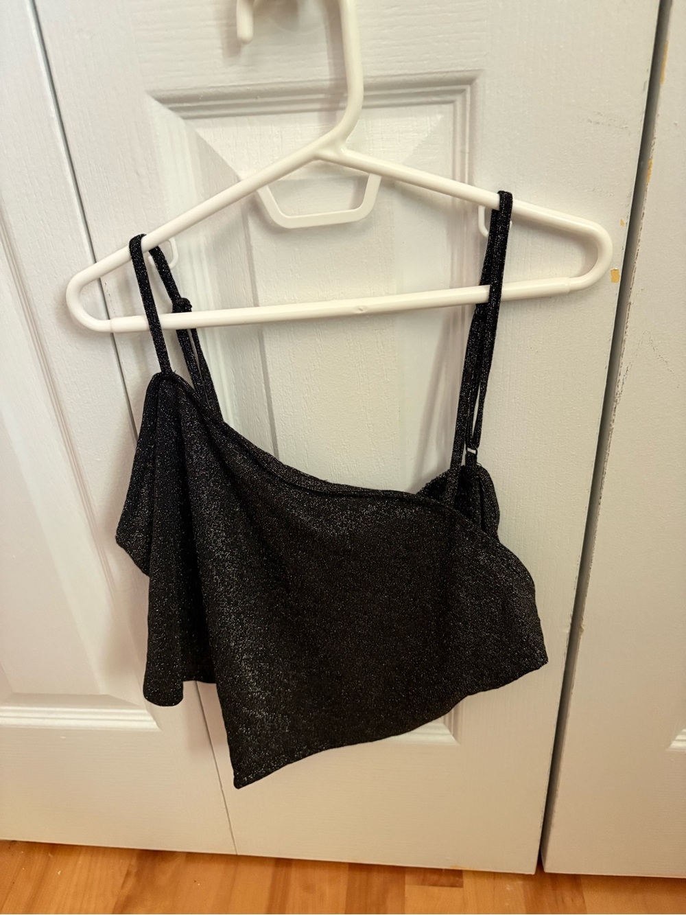 Garage Black Sparkle Asymmetric Cami